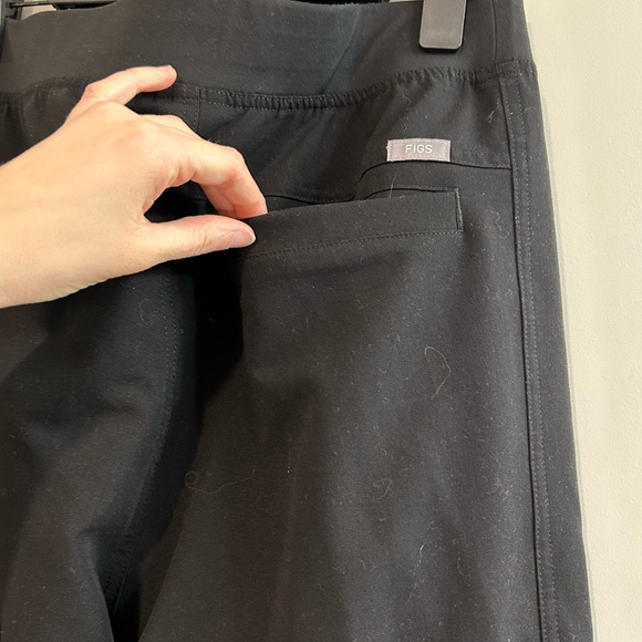 Figs Black Cargo Scrub Pants with White Drawstring - Picture 5 of 7